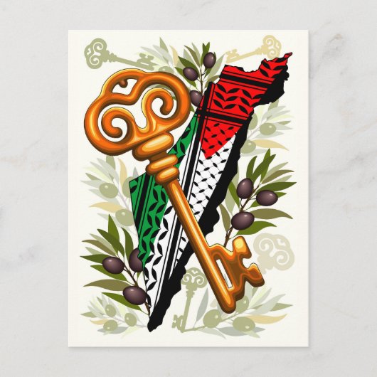 Palestijns sleutelsymbool van het recht op terugke briefkaart (Voorkant)