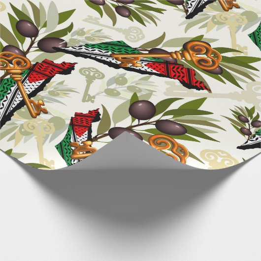 Palestijns sleutelsymbool van het recht op terugke cadeaupapier (Hoek)