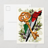 Palestijns sleutelsymbool van het recht op terugke feestdagenkaart (Voorkant / Achterkant)