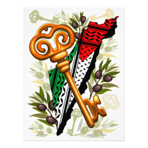 Palestijns sleutelsymbool van het recht op terugke foto afdruk