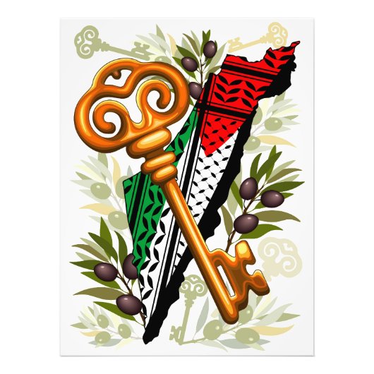 Palestijns sleutelsymbool van het recht op terugke foto afdruk (Voorkant)