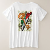 Palestijns sleutelsymbool van het recht op terugke grote maat t-shirt (Design achterkant)