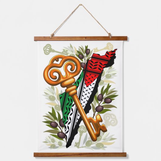 Palestijns sleutelsymbool van het recht op terugke hangend wandkleed (Voorkant)