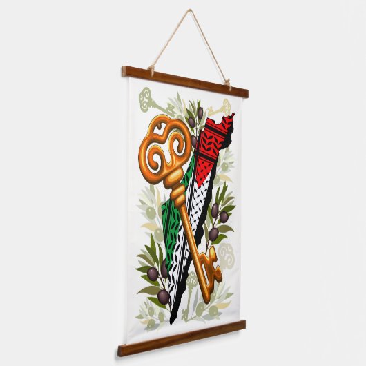Palestijns sleutelsymbool van het recht op terugke hangend wandkleed (Gebogen)