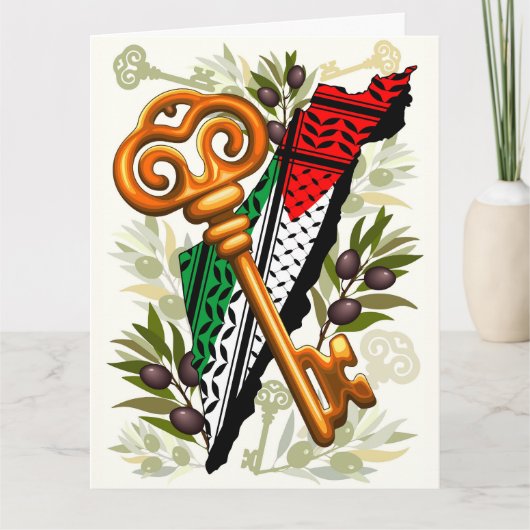 Palestijns sleutelsymbool van het recht op terugke kaart (Voorkant)