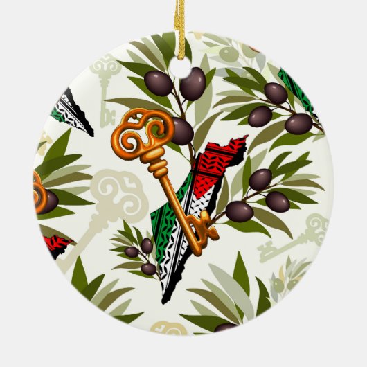 Palestijns sleutelsymbool van het recht op terugke keramisch ornament (Achterkant)