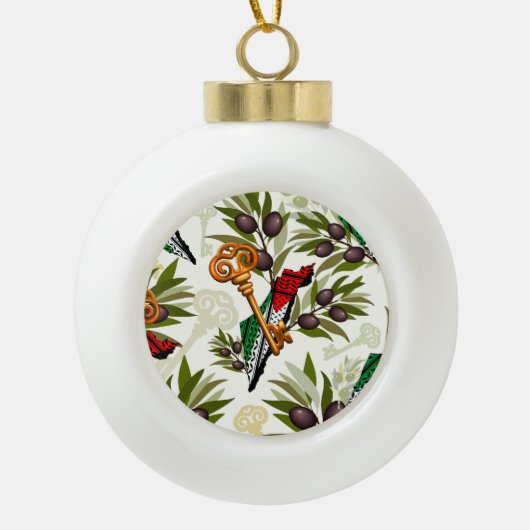 Palestijns sleutelsymbool van het recht op terugke keramische bal ornament (Voorkant)