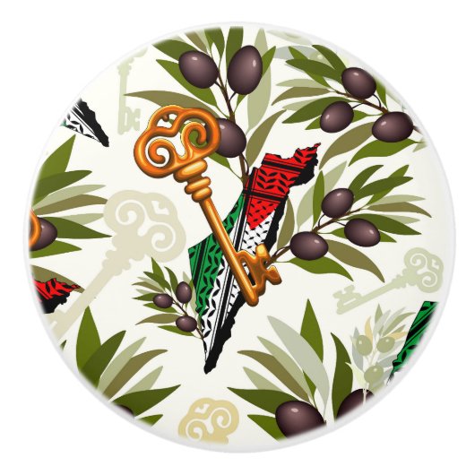 Palestijns sleutelsymbool van het recht op terugke keramische knop (Voorkant)