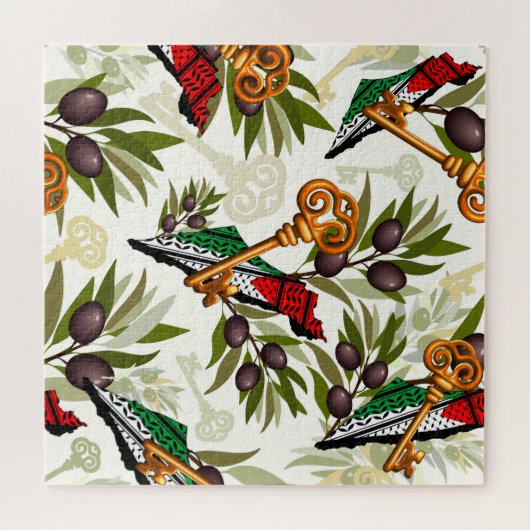 Palestijns sleutelsymbool van het recht op terugke legpuzzel (Horizontaal)