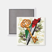 Palestijns sleutelsymbool van het recht op terugke magneet (Voorkant / Achterkant)