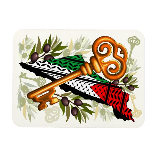 Palestijns sleutelsymbool van het recht op terugke magneet (Horizontaal)