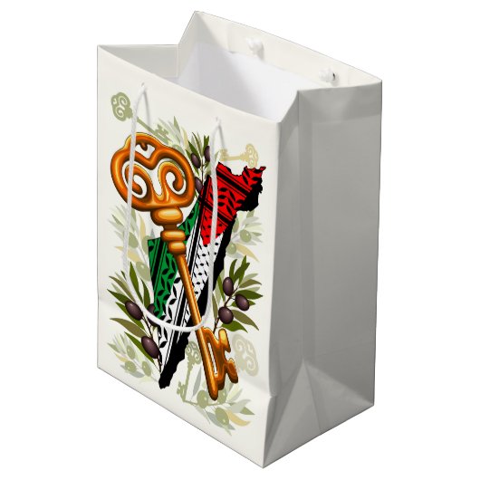 Palestijns sleutelsymbool van het recht op terugke medium cadeauzakje (Voorkant Gekanteld)