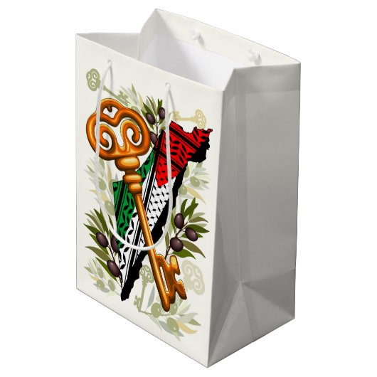 Palestijns sleutelsymbool van het recht op terugke medium cadeauzakje (Achterkant Gekanteld)
