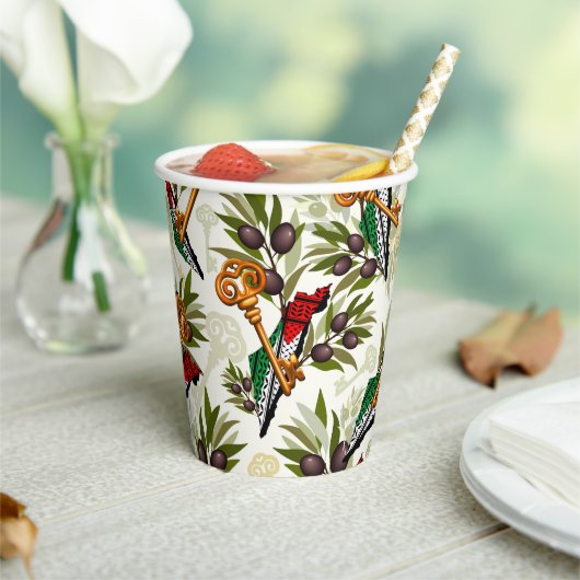 Palestijns sleutelsymbool van het recht op terugke papieren bekers (Insitu)