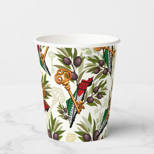 Palestijns sleutelsymbool van het recht op terugke papieren bekers (Achterkant)