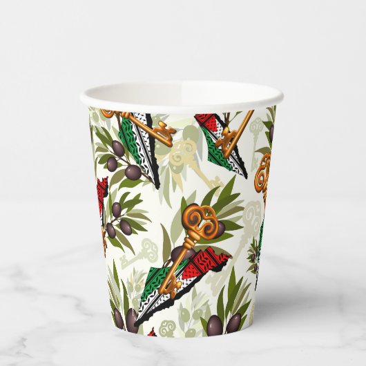 Palestijns sleutelsymbool van het recht op terugke papieren bekers (Links)