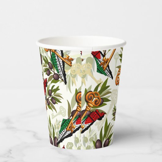 Palestijns sleutelsymbool van het recht op terugke papieren bekers (Rechts)