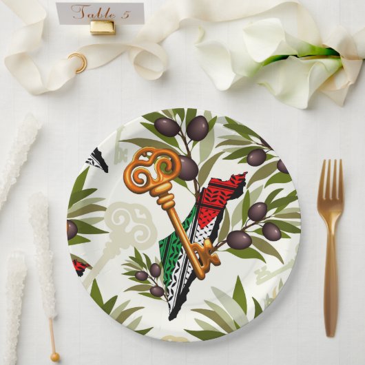 Palestijns sleutelsymbool van het recht op terugke papieren bordje (Huwelijk)