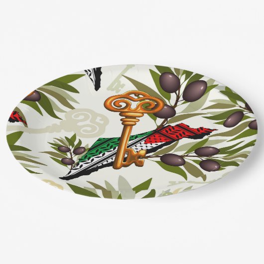 Palestijns sleutelsymbool van het recht op terugke papieren bordje (Gekanteld)