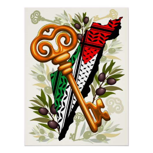 Palestijns sleutelsymbool van het recht op terugke perfect poster (Voorkant)