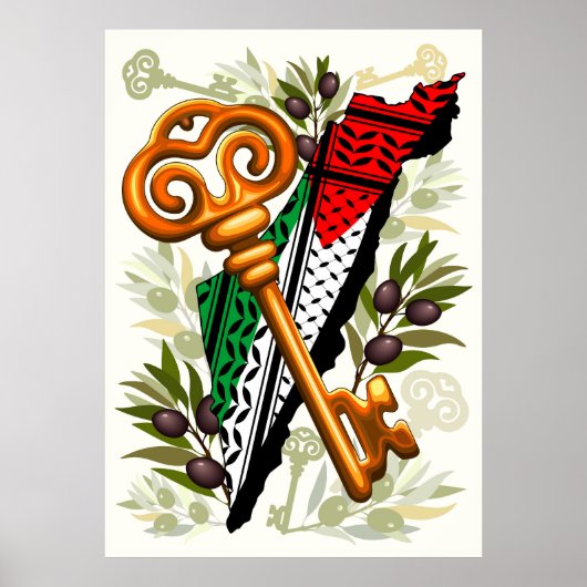 Palestijns sleutelsymbool van het recht op terugke poster (Voorkant)