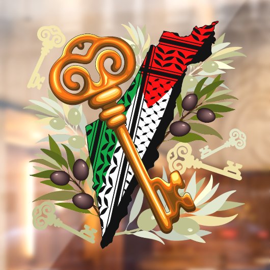Palestijns sleutelsymbool van het recht op terugke raamsticker (Vel 2)
