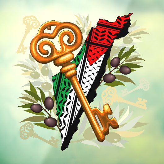 Palestijns sleutelsymbool van het recht op terugke raamsticker (Vel 3)