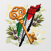 Palestijns sleutelsymbool van het recht op terugke raamsticker (Vel)