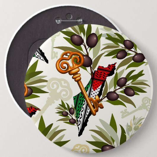 Palestijns sleutelsymbool van het recht op terugke ronde button 6,0 cm (Voorkant /achterkant)