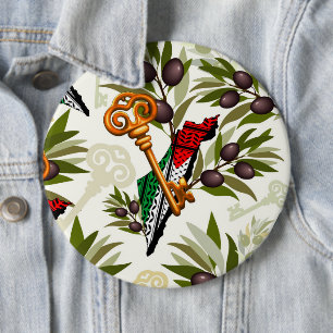 Palestijns sleutelsymbool van het recht op terugke ronde button 6,0 cm