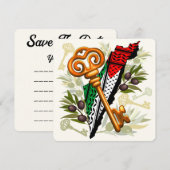 Palestijns sleutelsymbool van het recht op terugke save the date (Voorkant / Achterkant)
