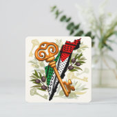 Palestijns sleutelsymbool van het recht op terugke save the date (Staand voorkant)