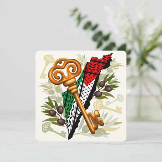 Palestijns sleutelsymbool van het recht op terugke save the date (Staand voorkant)