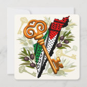Palestijns sleutelsymbool van het recht op terugke save the date (Voorkant)