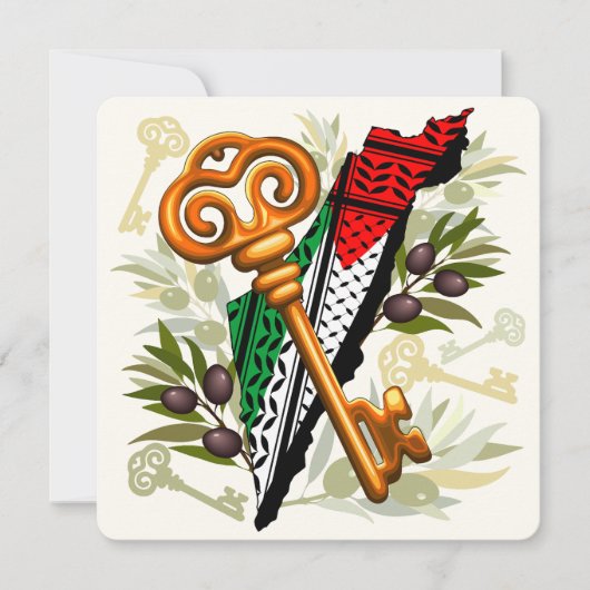 Palestijns sleutelsymbool van het recht op terugke save the date (Voorkant)