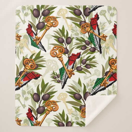 Palestijns sleutelsymbool van het recht op terugke sherpa deken (Voorkant)