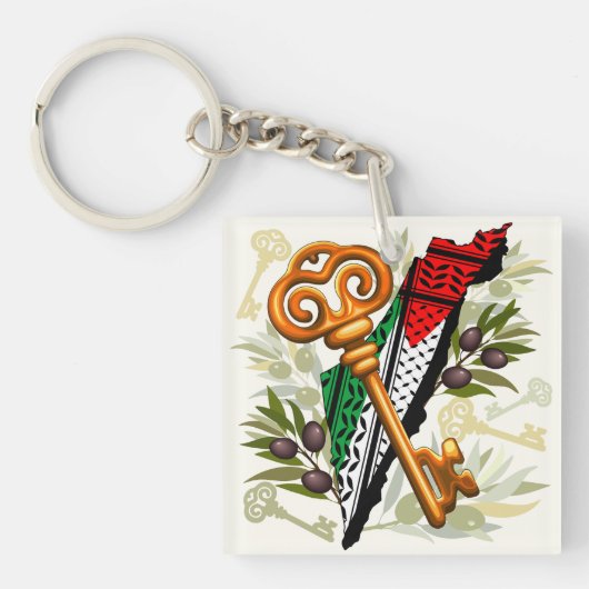 Palestijns sleutelsymbool van het recht op terugke sleutelhanger (voorkant)