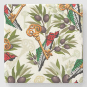 Palestijns sleutelsymbool van het recht op terugke stenen onderzetter (Voorkant)