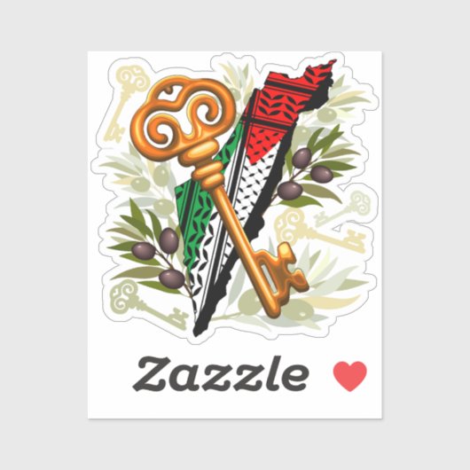 Palestijns sleutelsymbool van het recht op terugke sticker (Vel)