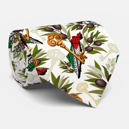 Palestijns sleutelsymbool van het recht op terugke stropdas (Opgerold)