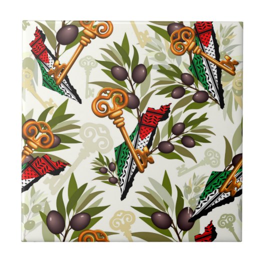 Palestijns sleutelsymbool van het recht op terugke tegeltje (Voorkant)