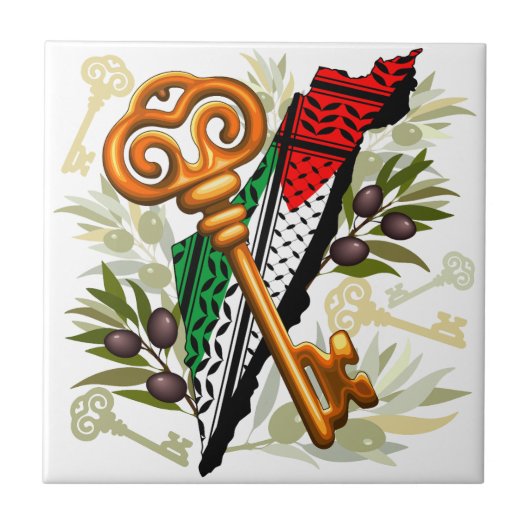 Palestijns sleutelsymbool van het recht op terugke tegeltje (Voorkant)