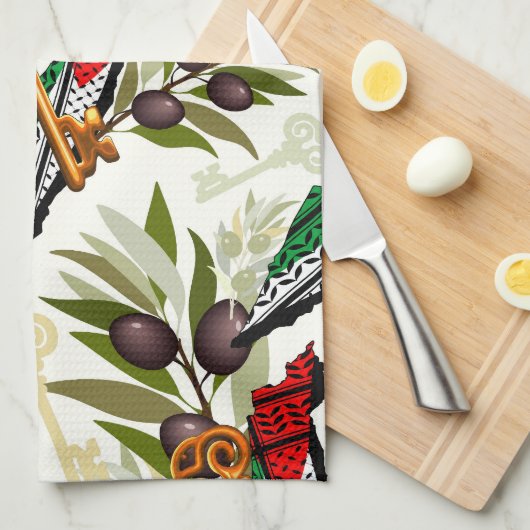 Palestijns sleutelsymbool van het recht op terugke theedoek (Quarter Fold)