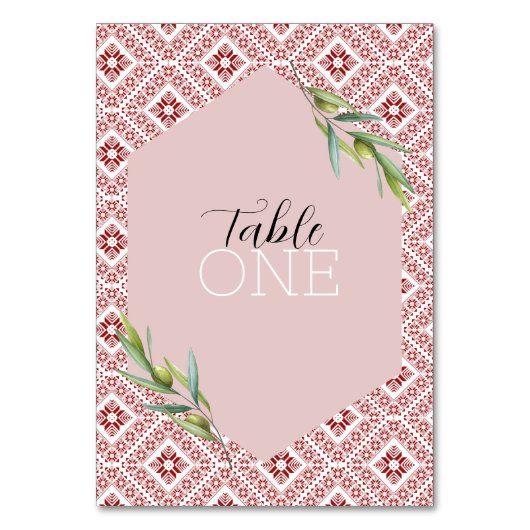 Palestijns Tatreez Rood  Kaart (Voorkant)