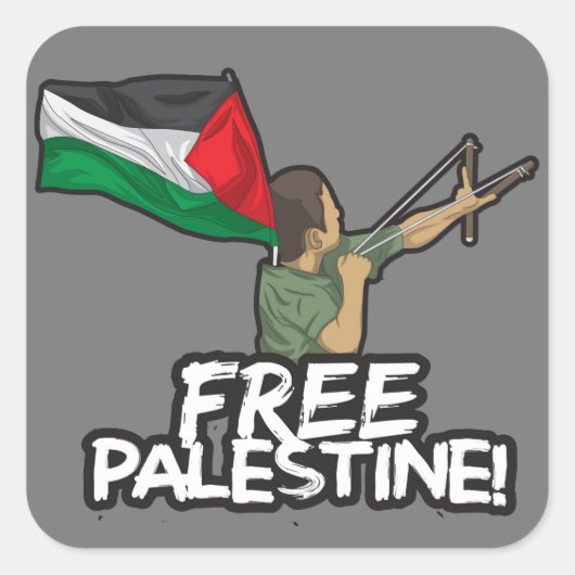 Palestijns Verzet kind-vlag Palestijnen Vrijheid Vierkante Sticker (Voorkant)
