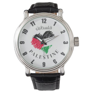 Palestijns vlaghart Palestijns Gepersonaliseerd ho Horloge