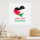 Palestijns vlaghart Palestijns Gepersonaliseerd Poster (Keuken)