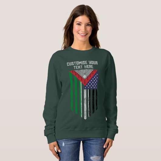 Palestijnse Amerikaanse sweater - Palestijnse vlag (Voorkant volledig)