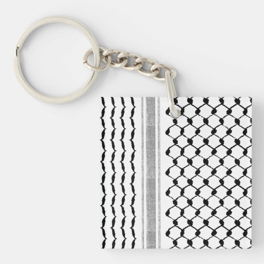 Palestijnse Arabisch Kufiya Pattern Acrylische Sle Sleutelhanger (Voorkant)