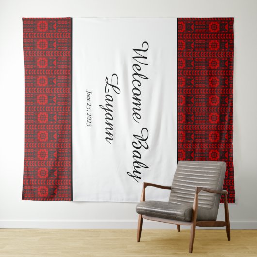 Palestijnse Arabische Baby Aankondiging Wandkleed (In Situ (horizontaal))